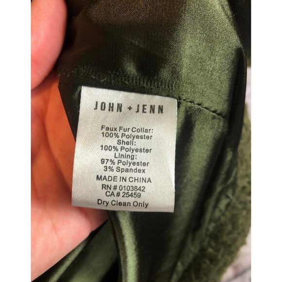 Vintage John & Jenn / Mid-Century Style coat green textured size medium - Picture 12 of 12